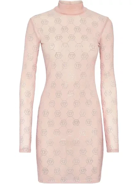 Rochie Philipp Plein din jerseu de costum roz