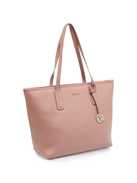 Geantă shopper Furla din piele roz