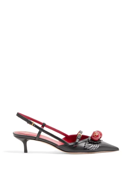 Pantofi cu toc Valentino Garavani slingback negru