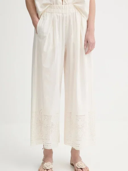 Sessun pantaloni de lat high waist bej