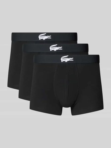 Bokserki Lacoste z elastyczną talią z logo czarne