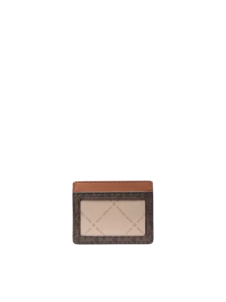 Portfel Michael Kors skórzany z logo brązowy