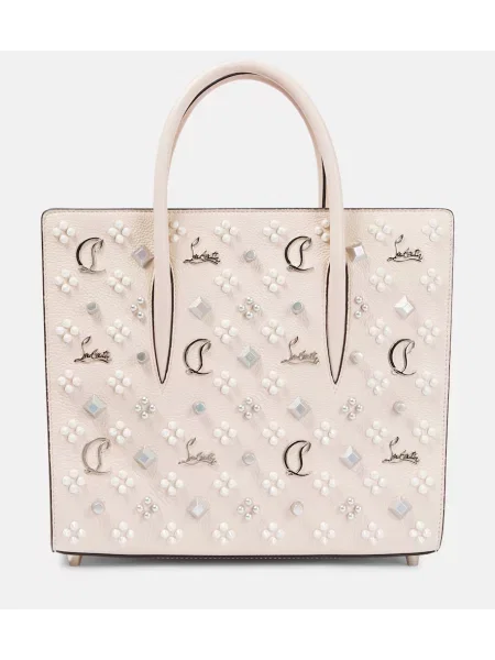 Kožená taška Christian Louboutin s nýty černá