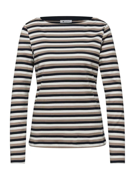 STREET ONE Tričko tmavě modrá / mokka bílá