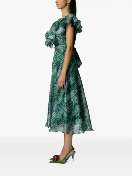 Rochie midi Miau By Clara Rotescu cu imagine verde