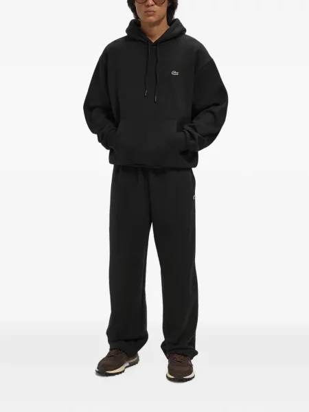 Pantaloni Lacoste alergare cu autograf negru