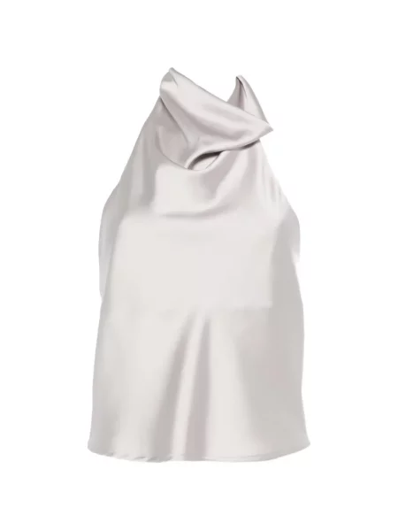 Top Imperial cu gât halter gri