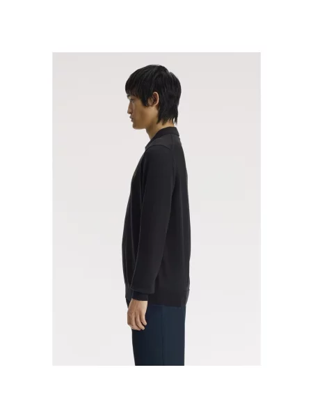 Cămașă Fred Perry tricotate clasică negru