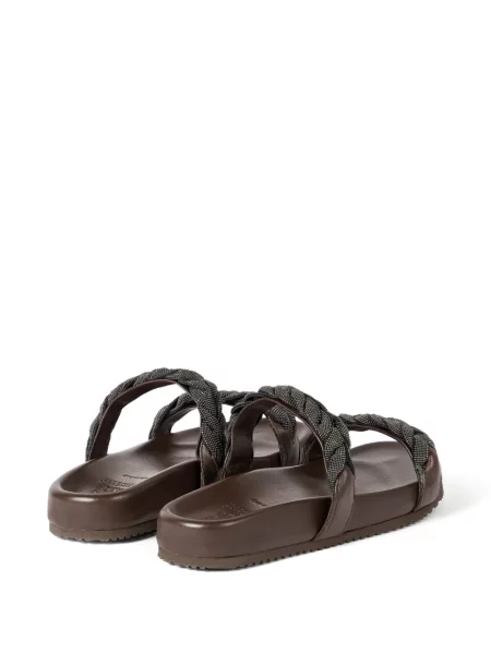 Sandale Brunello Cucinelli din piele maro