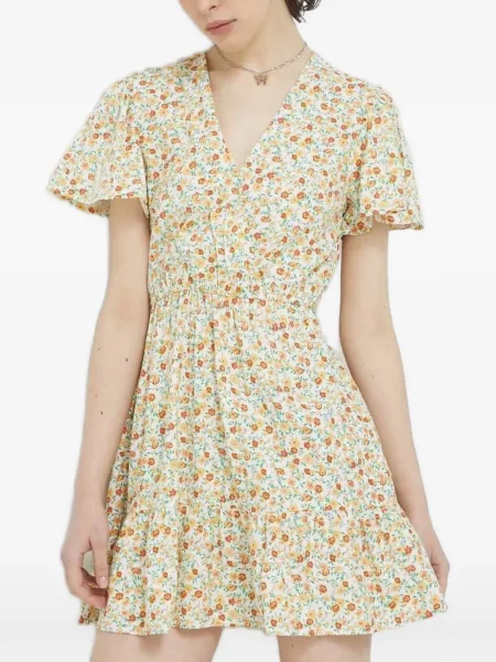 Rochie mini Billabong cu model floral cu imagine în linie A