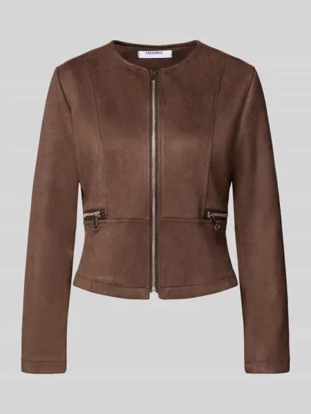 Kurtka z imitacji skóry z ozdobnym zamkiem błyskawicznym Zabaione