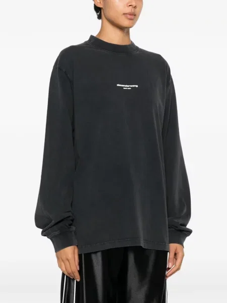 Lung tricou Alexander Wang cu imagine negru