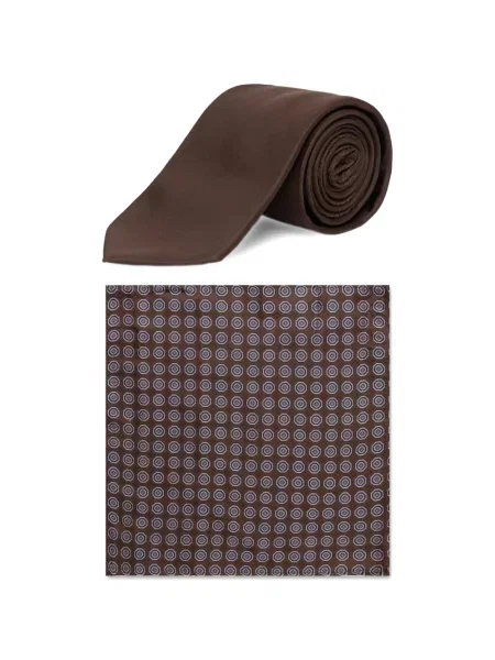 Cravată Michael Kors cu imprimeu geometric maro