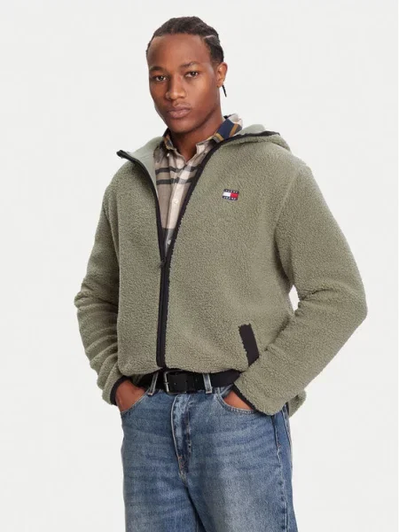 Tommy Jeans Fliso džemperis žalia