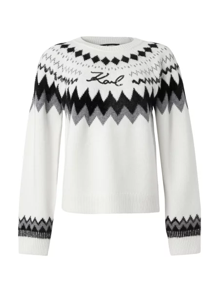 Karl Lagerfeld Pulover gri / negru alb