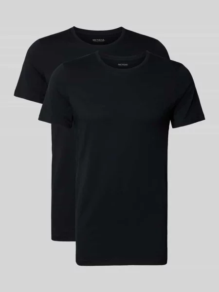 T-shirt z bawełny w zestawie 2 szt. Mcneal czarna