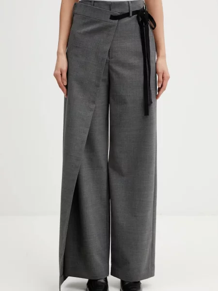 Maison Margiela pantaloni cu lână gri