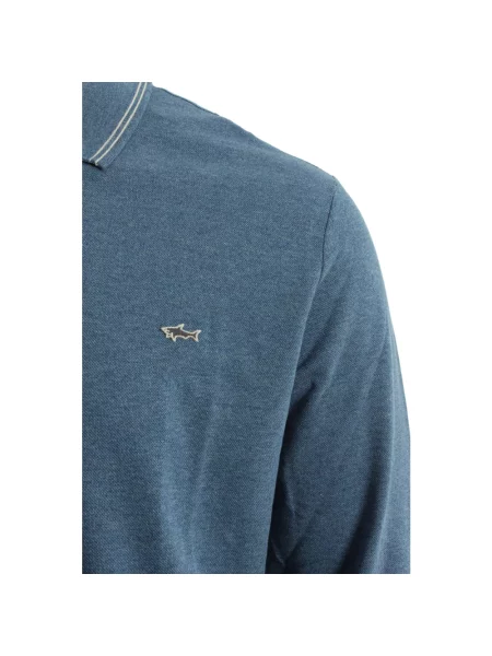 Długa koszulka polo Paul & Shark z długim rękawem niebieska