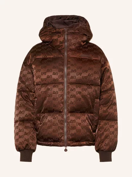 Emporio Armani Prošívaná Bunda tmavě hnědá
