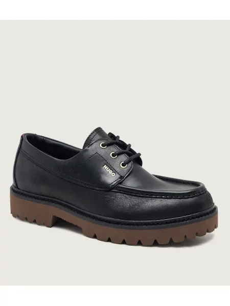 HUGO De piele pantofi derby Draven_derb_pley_BP negru