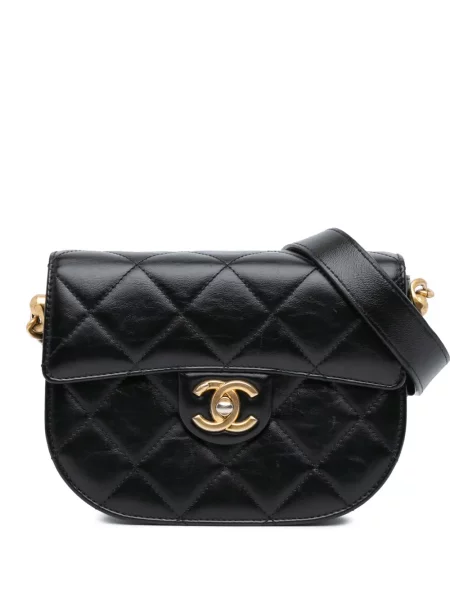Prošívaná crossbody kabelka Chanel Pre-owned černá