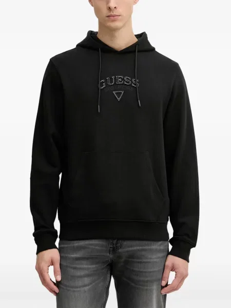 Hanorac cu glugă Guess cu broderie negru
