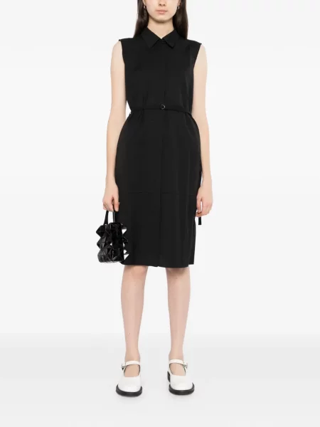 Cu centură rochie Less fără mâneci negru