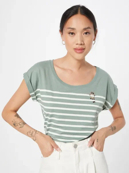 Iriedaily Tricou Racoon verde mentă alb