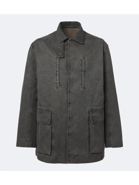 Gulerat geacă Rick Owens din canvas gri