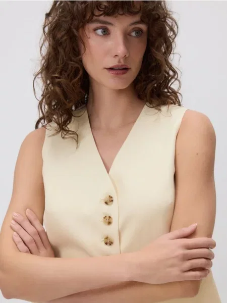 Reserved Жилет із додаванням ліоцелу світло-жовтий жовтий