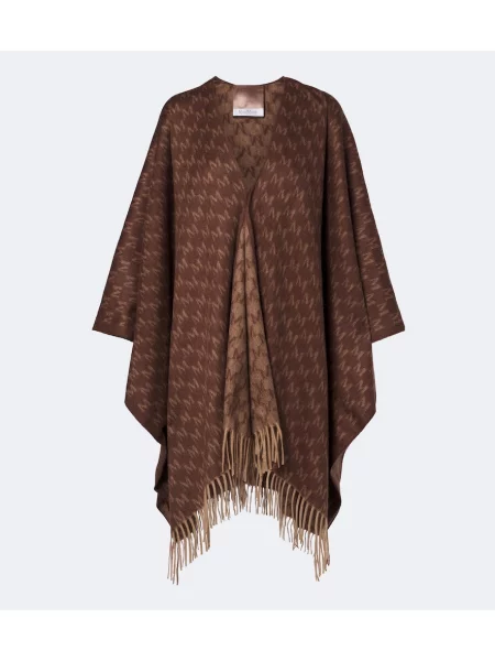 Fular Max Mara cu franjuri maro