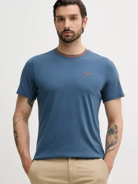 Тениска Barbour AUSTWICK с апликация синьо