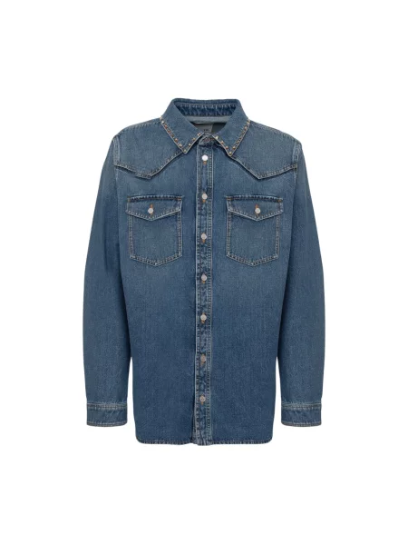 Koszula Valentino Garavani z ćwiekami niebieska