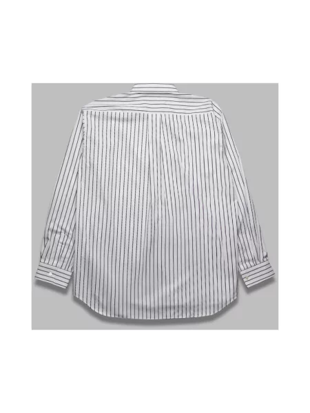 Koszula Comme Des Garcons w paski z paskiem biała
