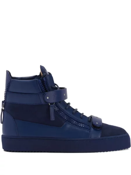 Sneakerși Giuseppe Zanotti Coby cu șireturi din dantelă albastru