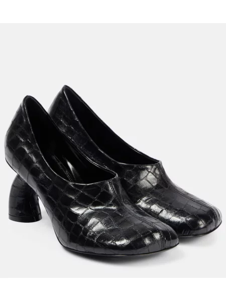Pantofi cu toc Dries Van Noten din piele auriu