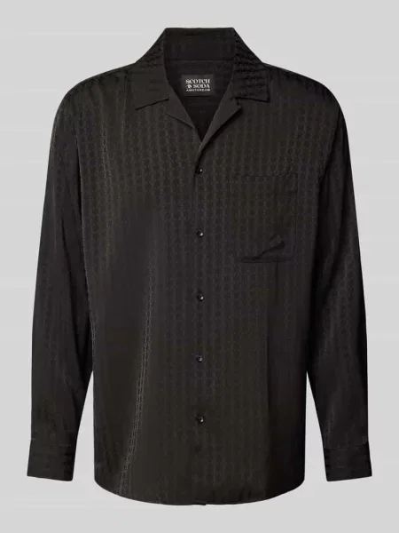 Koszula casualowa o kroju relaxed fit z kieszenią na piersi Scotch & Soda czarna