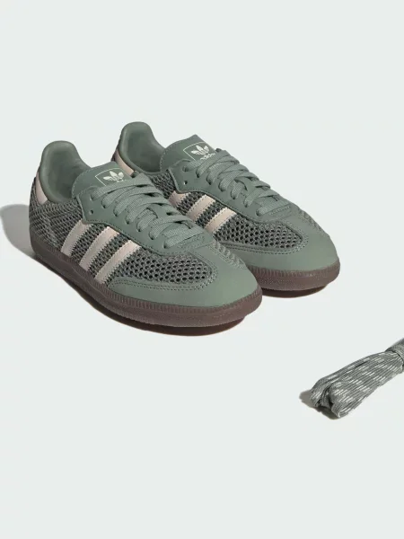 Кожаные кеды Adidas зеленые