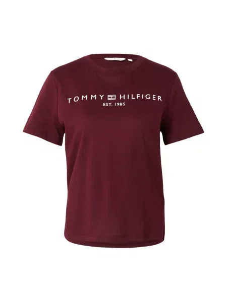 TOMMY HILFIGER Tricou roșu vin alb