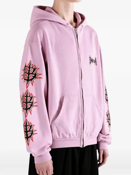 Hanorac cu glugă Balenciaga cu imagine roz
