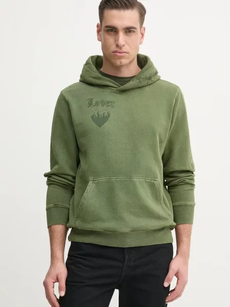 Bombažen pulover ZADIG&VOLTAIRE s kapuco zelena