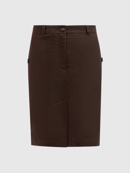 Спідниця JOAN з льоном Max Mara Weekend коричнева