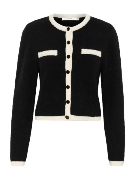 Gestuz Geacă tricotată GZAlpha ecru negru