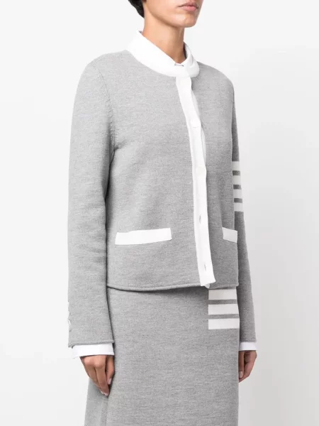 Cardigan Thom Browne cu dungi gri