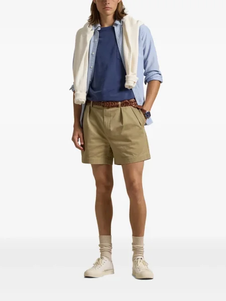 Slip de baie Polo Ralph Lauren cu broderie din piele de căprioară în carouri albastru