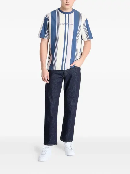Tricou Guess cu dungi albastru