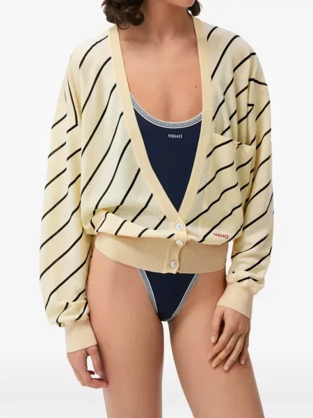 Cardigan Versace cu dungi galben
