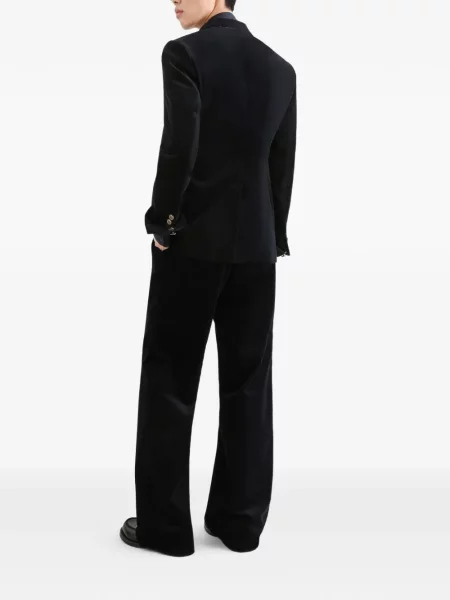 Pantaloni Dolce & Gabbana de catifea albastru