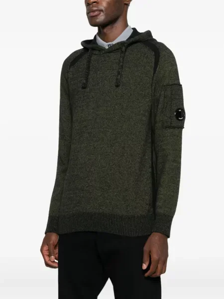 Pulover C.p. Company din fleece cu glugă verde