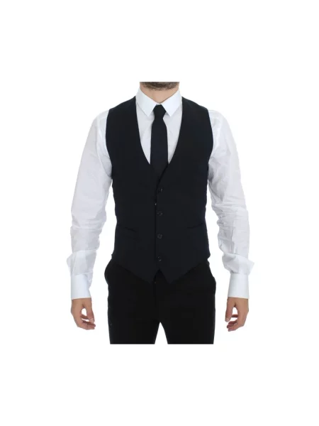 Garnitur Dolce And Gabbana wełniany elegancki niebieski